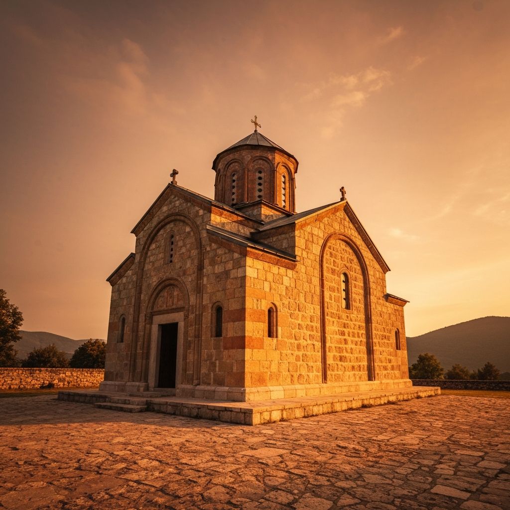 Manastir Sopoćani u zlatnom satu